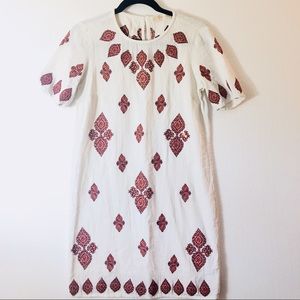 Michael Kors Embroidered 100% Cotton Linen Dress